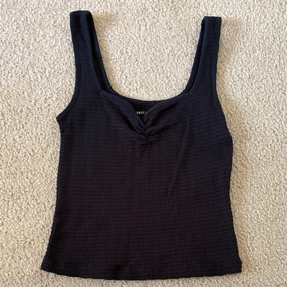 American Eagle Black Ribbed Tank Top